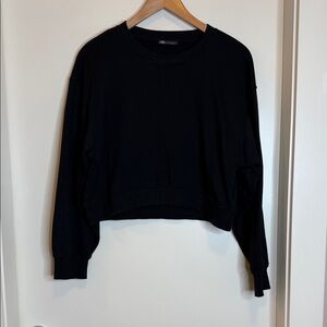 Zara Black Cropped Hoodie